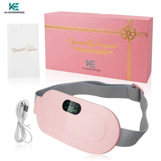 Period Cramp Relief Belt | Electric Heating Pad with 3 Heat Levels & 4 Vibration Modes