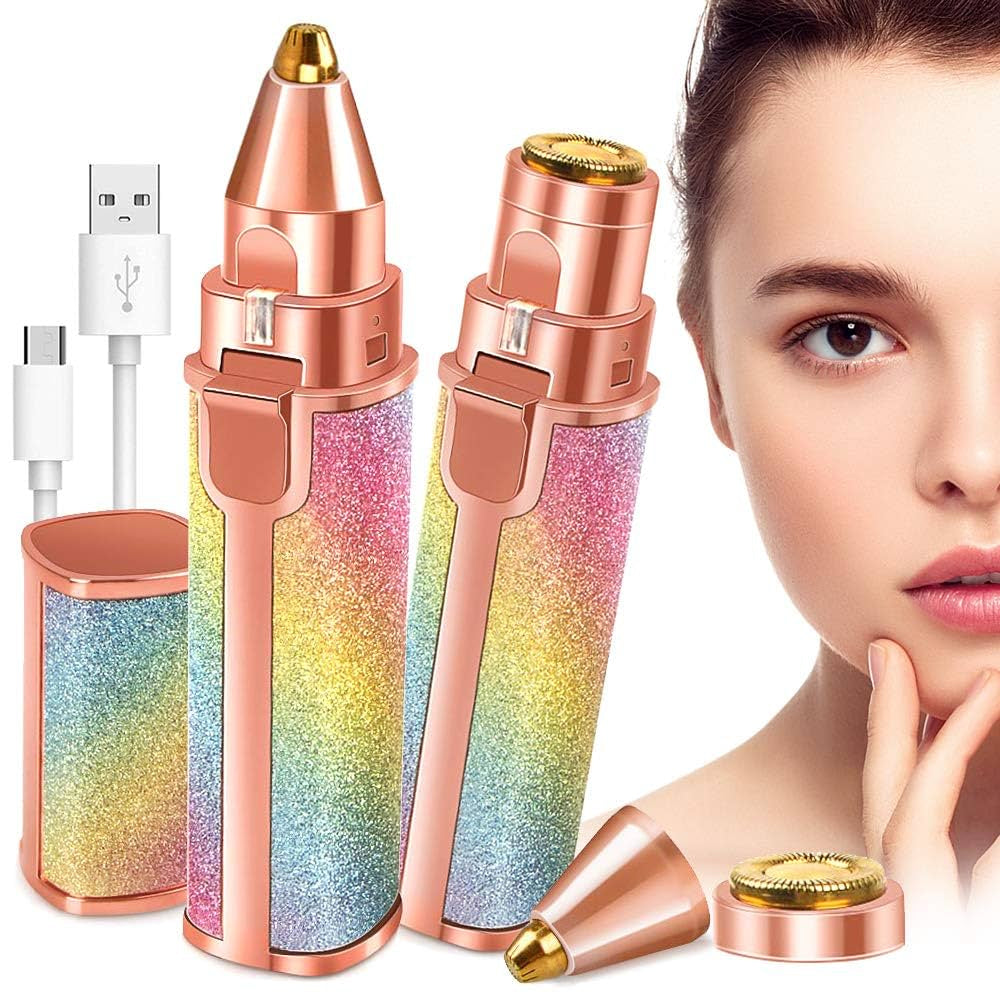 Rechargeable 2 in 1 Eyebrow Hair Trimmer for Women | Electric Facial Hair Remover