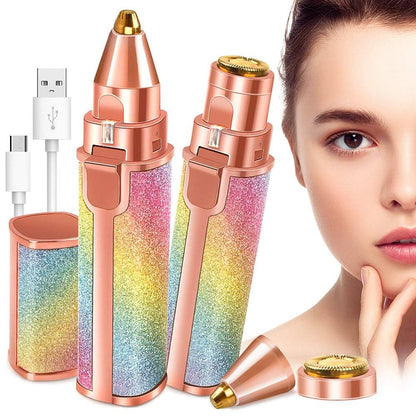 Rechargeable 2 in 1 Eyebrow Hair Trimmer for Women | Electric Facial Hair Remover