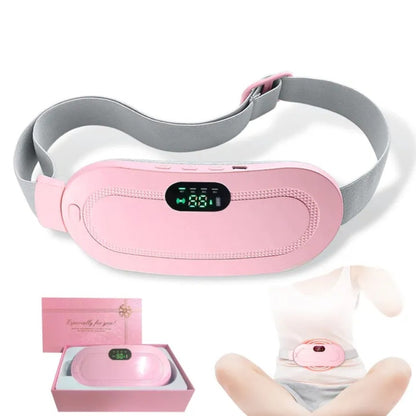 Period Cramp Relief Belt | Electric Heating Pad with 3 Heat Levels & 4 Vibration Modes