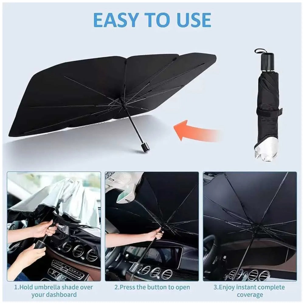 Car Sun Shade Umbrella | Portable UV Protection Windshield Shade for Car Interior
