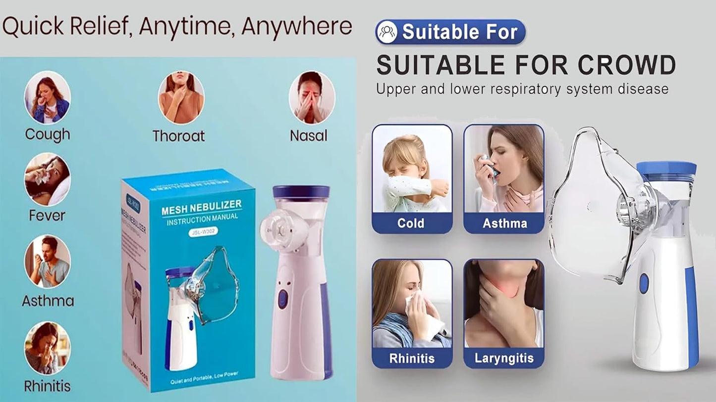 Mesh Nebulizer Machine for Kids & Adults | Portable Silent Nebulizer for Asthma & Breathing