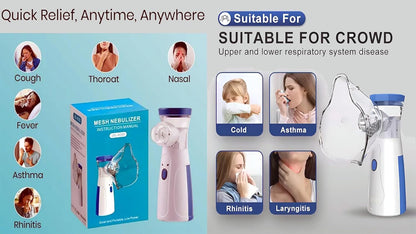 Mesh Nebulizer Machine for Kids & Adults | Portable Silent Nebulizer for Asthma & Breathing
