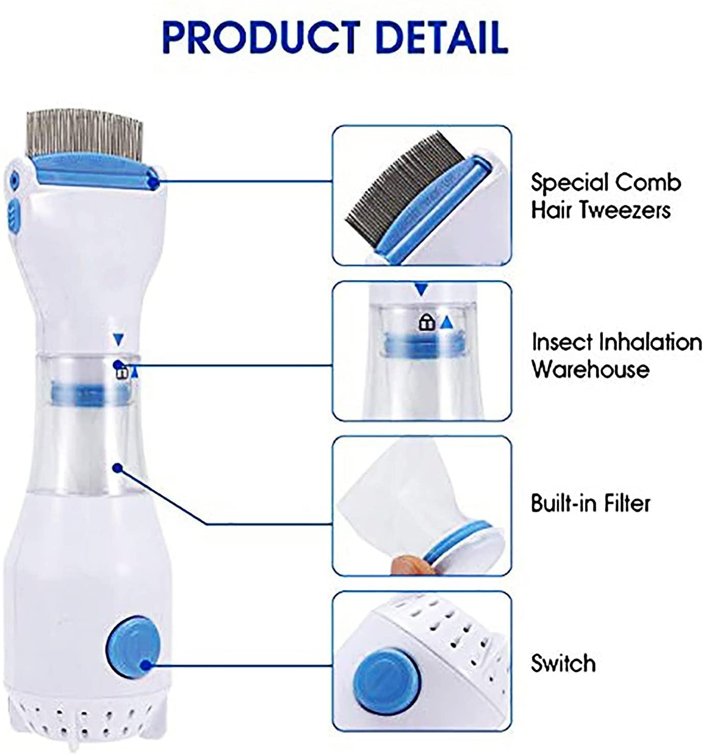 V Comb Electric Lice Removal Machine | Effective Head Lice, Nit & Dandruff Treatment