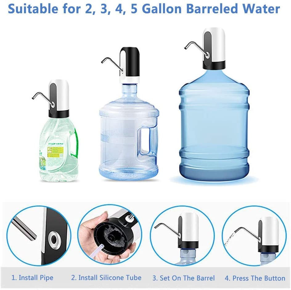 USB Rechargeable Electric Water Pump Dispenser | Portable Water Bottle Pump for Home & Office