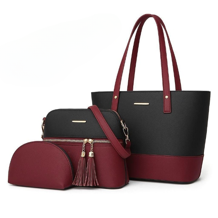 3 Piece Tote Handbag Elegant Design Premium Quality Smooth Finish Easy Carry For Daily Fashion Needs -