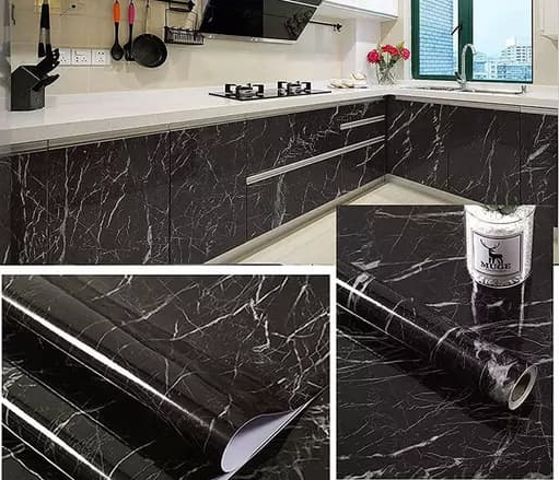 Self-Adhesive Kitchen Marble Sheet Waterproof Heat Resistant Wall 40 x 200cm