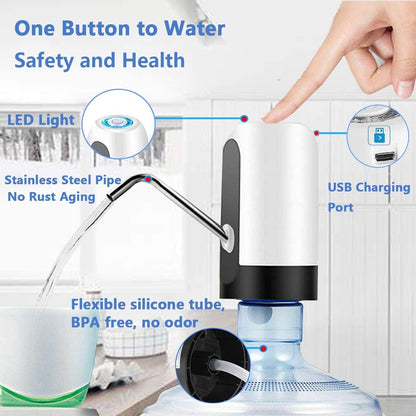 USB Rechargeable Electric Water Pump Dispenser | Portable Water Bottle Pump for Home & Office