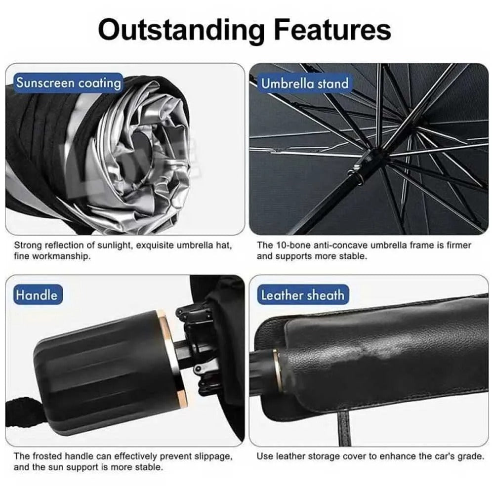 Car Sun Shade Umbrella | Portable UV Protection Windshield Shade for Car Interior