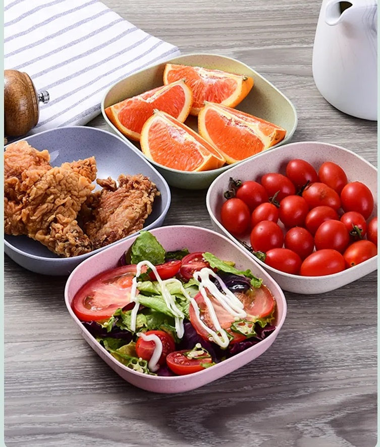 10 Plastic Plates Set with Free Plates Holder Small Size | Premium Pastel Plates with Stand for Snacks & Desserts