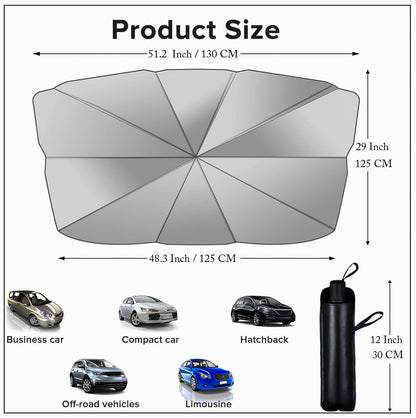 Car Sun Shade Umbrella | Portable UV Protection Windshield Shade for Car Interior