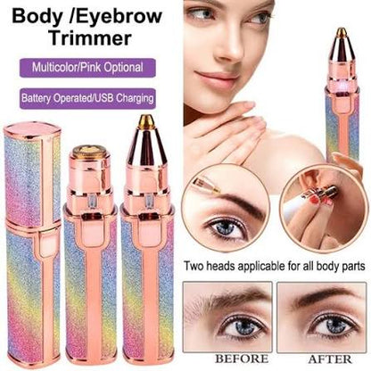 Rechargeable 2 in 1 Eyebrow Hair Trimmer for Women | Electric Facial Hair Remover