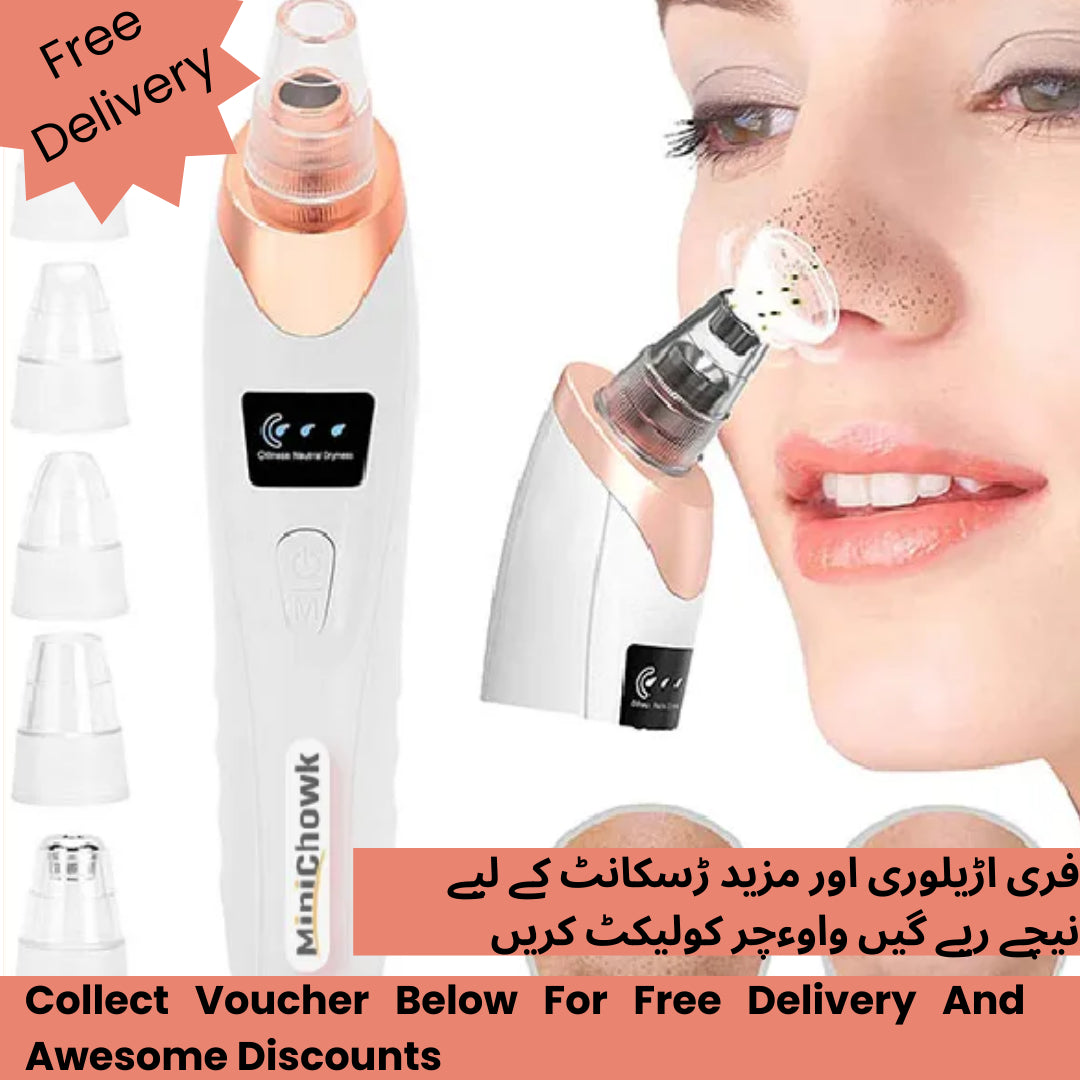 5 in 1 Derma Suction Blackhead Remover | Electric Pore Vacuum & Acne Cleaner for Face