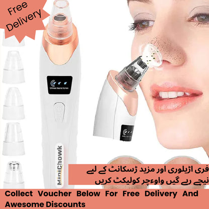5 in 1 Derma Suction Blackhead Remover | Electric Pore Vacuum & Acne Cleaner for Face