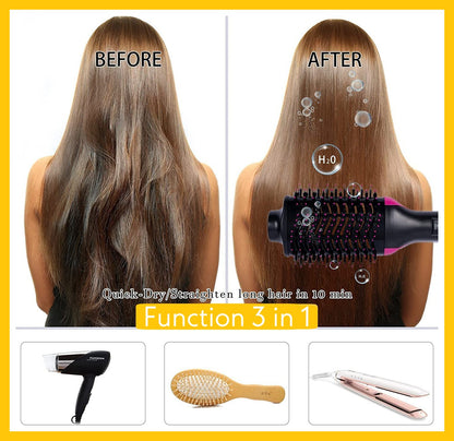 One Step Hair Dryer & Volumizer | 3 in 1 Hot Air Brush for Straightening, Curling & Drying