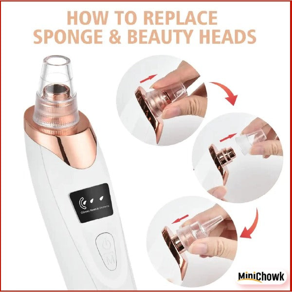 5 in 1 Derma Suction Blackhead Remover | Electric Pore Vacuum & Acne Cleaner for Face