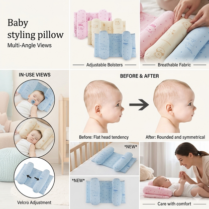 Baby Head Shaping Pillow | Newborn Flat Head Prevention Pillow for Crib, Car Seat & Stroller