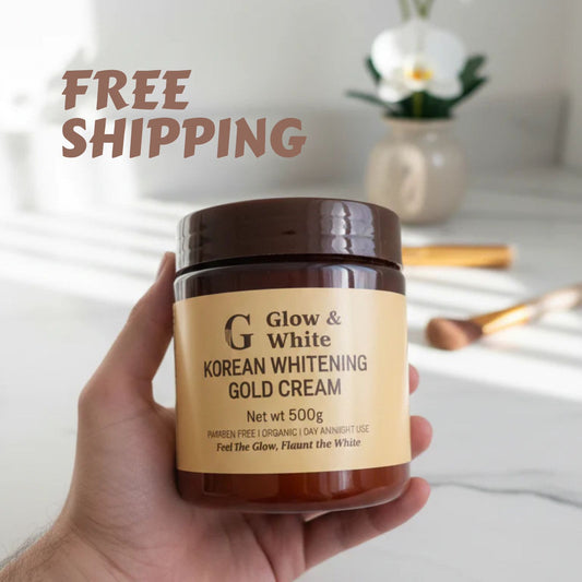 Glow & White Korean Whitening Gold Cream for radiant, bright, and nourished skin care.500Ml