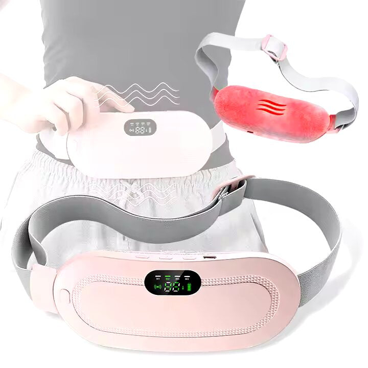 Period Cramp Relief Belt | Electric Heating Pad with 3 Heat Levels & 4 Vibration Modes