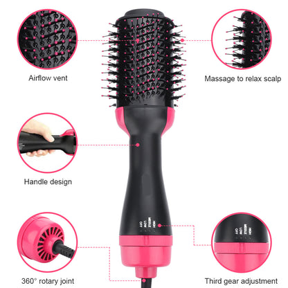 One Step Hair Dryer & Volumizer | 3 in 1 Hot Air Brush for Straightening, Curling & Drying