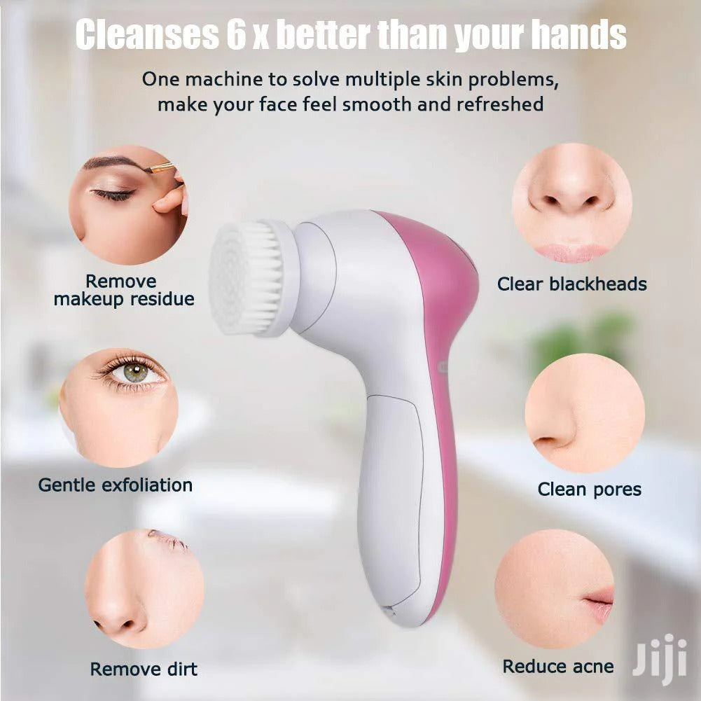 5 in 1 Facial Massager Machine | Electric Face Cleanser & Blackhead Remover for Women & Men
