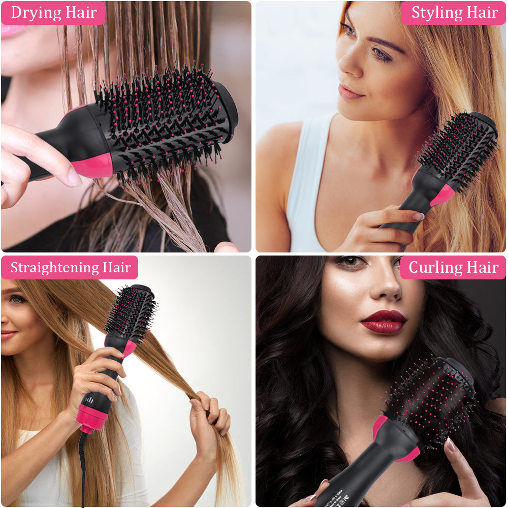 One Step Hair Dryer & Volumizer | 3 in 1 Hot Air Brush for Straightening, Curling & Drying