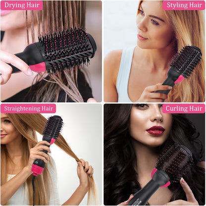 One Step Hair Dryer & Volumizer | 3 in 1 Hot Air Brush for Straightening, Curling & Drying