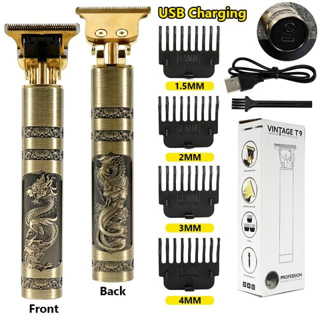 Vintage T9 Trimmer for Men | Electric Hair & Beard Trimmer Machine USB Rechargeable