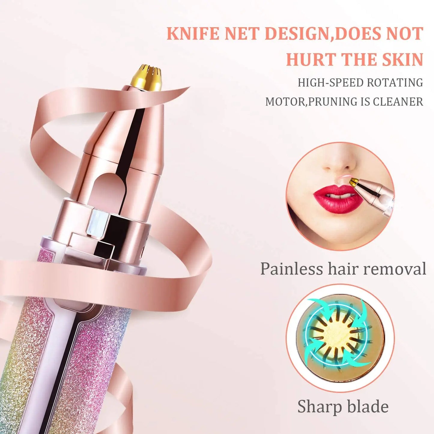 Rechargeable 2 in 1 Eyebrow Hair Trimmer for Women | Electric Facial Hair Remover