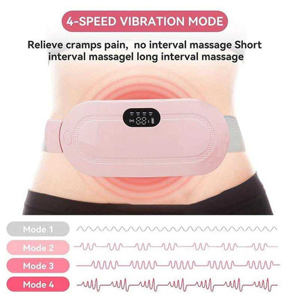 Period Cramp Relief Belt | Electric Heating Pad with 3 Heat Levels & 4 Vibration Modes