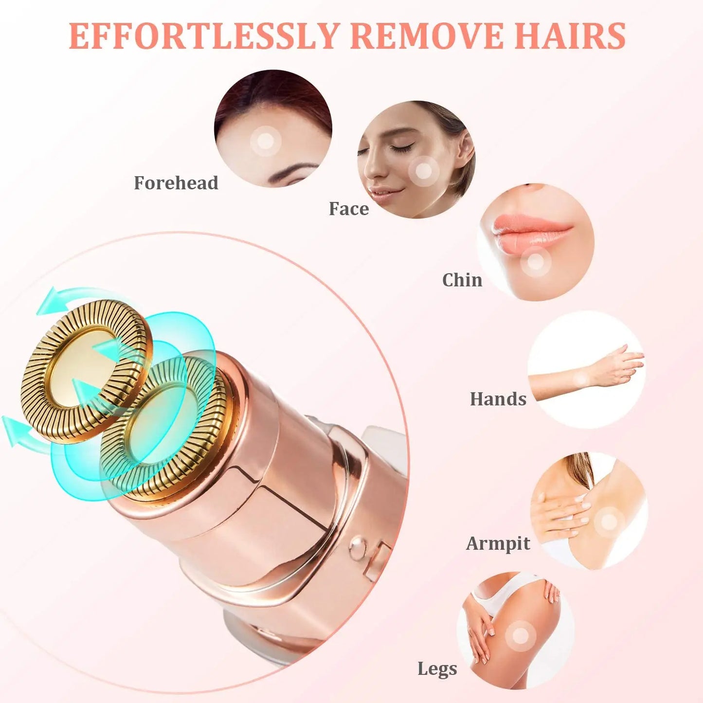 Rechargeable 2 in 1 Eyebrow Hair Trimmer for Women | Electric Facial Hair Remover