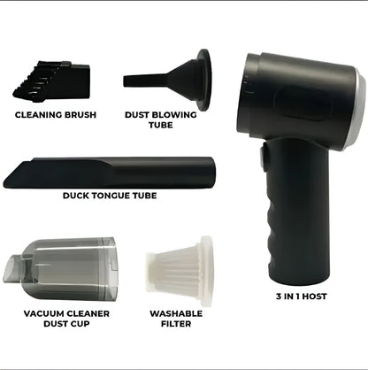 Car Vacuum Cleaner | 3-in-1 Wireless Handheld Vacuum & Air Blower for Car, Home & Laptop