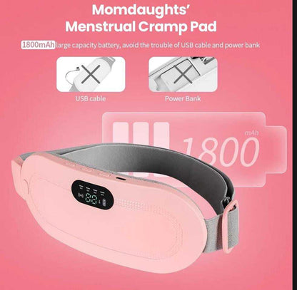 Period Cramp Relief Belt | Electric Heating Pad with 3 Heat Levels & 4 Vibration Modes