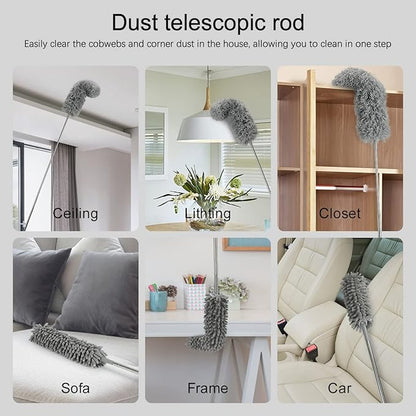 Extendable Ceiling Fan Cleaning Duster | Long Handle Microfiber Brush for High Surfaces