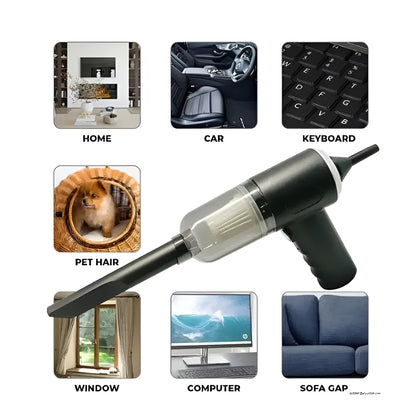 Car Vacuum Cleaner | 3-in-1 Wireless Handheld Vacuum & Air Blower for Car, Home & Laptop