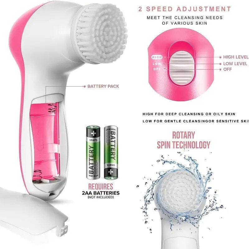 5 in 1 Facial Massager Machine | Electric Face Cleanser & Blackhead Remover for Women & Men
