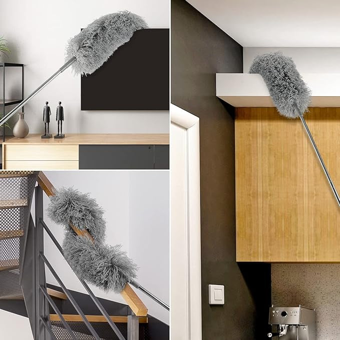 Extendable Ceiling Fan Cleaning Duster | Long Handle Microfiber Brush for High Surfaces