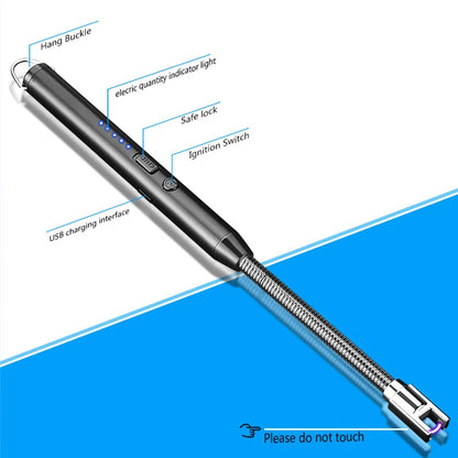 Electronic Arc Lighter with Flexible Neck, Safety Lock, Windproof