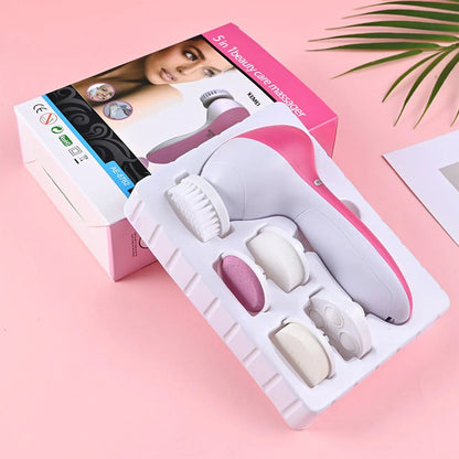 5 in 1 Facial Massager Machine | Electric Face Cleanser & Blackhead Remover for Women & Men